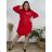 Women's elegant party long sleeve dress (S/M ONE SIZE) ITALIAN FASHION IM322282 50/52 red