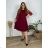 Šaty elegantní dlouhý rukáv dámské nadrozměr (2XL/3XL/4XL ONE SIZE) ITALSKá MóDA IM424VERONA/DUR vínová 3XL/4XL
