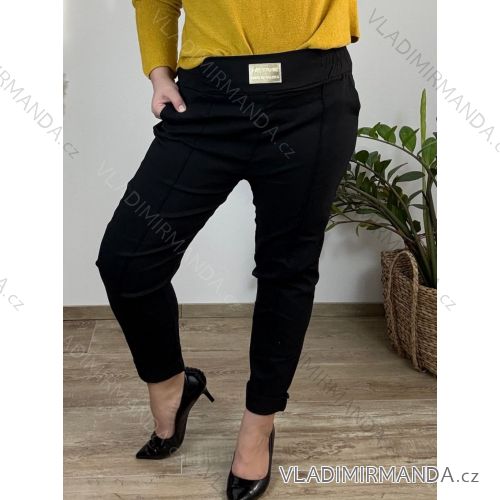 Kalhoty elegantní dámské nadrozměr (50/52/54 ONE SIZE) ITALSKÁ MÓDA IM424EVELINA
