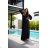 Women's Long Elegant Dress with Wide Straps (SL) FRENCH FASHION FMPEL23VELVET black 50