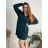Women's elegant party long sleeve dress (S/M ONE SIZE) ITALIAN FASHION IM322282 56/58 dark emerald