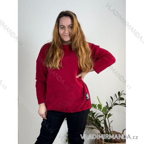 Mikina oversize teplá dlouhý rukáv dámská nadrozměr (54/56/58 ONE SIZE) ITALSKÁ MÓDA IM424ANABELA