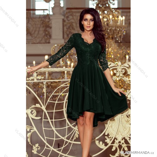 210-3 NICOLLE - lace neckline - dark green NMC-210-3