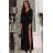 Women's Long Elegant Dress with Wide Straps (SL) FRENCH FASHION FMPEL23VELVET black XL