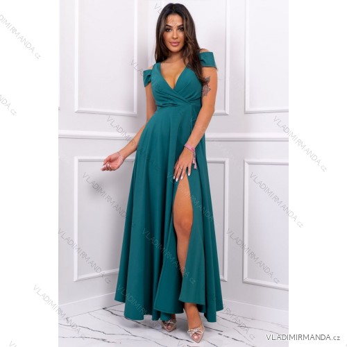 Damen Plus Size (42-46) langes elegantes ärmelloses Partykleid POLISH FASHION PMLBF25GALAGREEN 44 grün