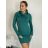 Women's long sleeve turtleneck knit dress (S/M ONE SIZE) FRENCH FASHION FMB24D-525
