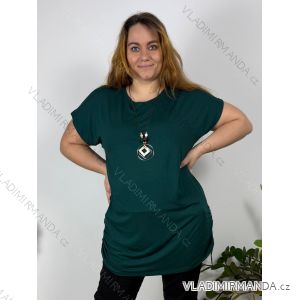 Tunika s přívěskem krátký rukáv dámská nadrozměr (56/58 ONE SIZE) ITALSKÁ MÓDA IM424BOLOGNA
