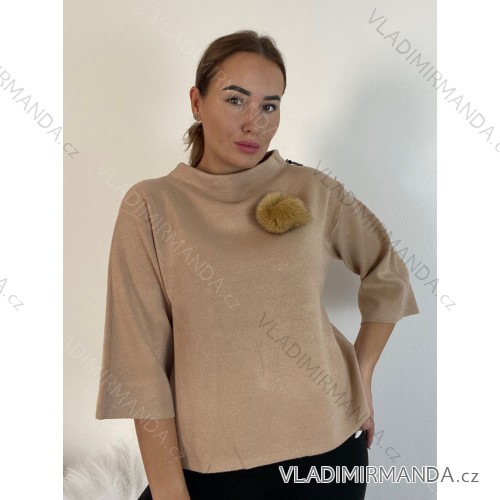 3/4-Langarm-Strickpullover für Damen (Einheitsgröße S/M/L) ITALIAN FASHION IMM24M5986-1 -   braun
 -   S/M/L