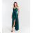 Šaty elegantné spoločenské plesové na ramienka dámske (S/M/L ONE SIZE) TALIANSKA MÓDA IMPSH246578/DR tmavo modrá S/M/L