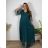 Šaty společenské elegantní třpitivé 3/4 rukáv dámské (48/50/52 ONE SIZE) ITALSKá MODA IMS25STELLA/DUR kr. modrá 48/50/52