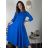 Šaty dlouhé elegantní s páskem 3/4 dlouhý rukáv dámské (S/M/L ONE SIZE) ITALSKÁ MÓDA IM425008