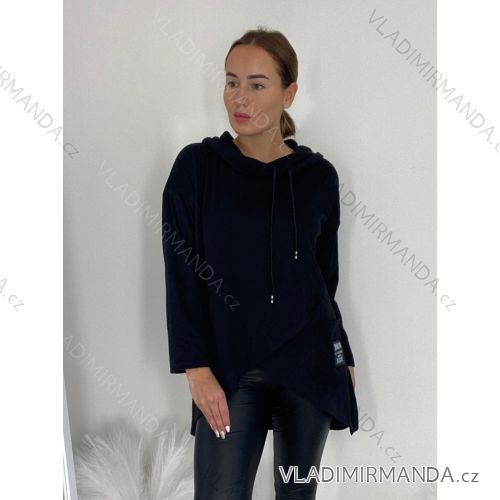 Mikina dlouhý rukáv oversize dámská  (SM/L ONE SIZE) ITALSKÁ MÓDA IMSM24RENATE/DR