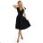 348-10 SCARLETT flared dress with a neckline - black with glitter