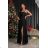 Langes Partykleid für Damen in Übergröße mit kurzen Ärmeln (3450 Einheitsgröße) POLISH FASHION PMLEL24DIANA schwarz 38