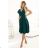 348-11 SCARLETT - flared dress with a neckline - green