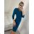 Women's Elegant Long Sleeve Dress (S/M ONE SIZE) ITALIAN FASHION IMM23M6062