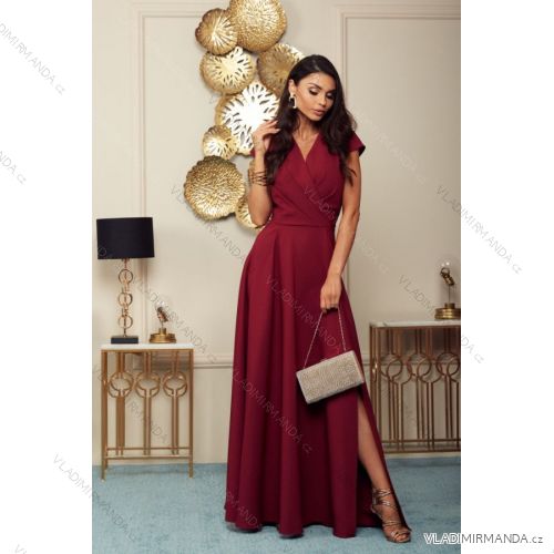 Langes Party-Kurzarmkleid für Damen (36-56) POLISH FASHION PMLMR23AFRODYTA-6