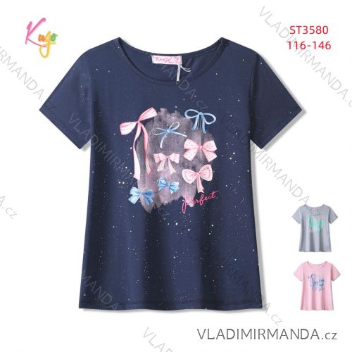 T-Shirt Kurzarm Kinder Jugend Mädchen (116-146) KUGO WT0890