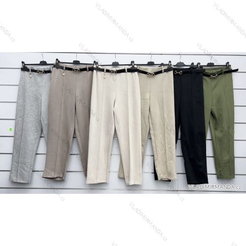 Nohavice elegantné s opaskom dámske nadrozmer (42/44/46 ONE SIZE) TALIANSKA MÓDA IMWKK25012