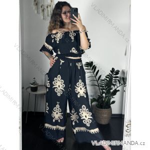 Souprava letní tunika carmen a kalhoty dámská nadrozměr (40/42/44 ONE SIZE) ITALSKÁ MÓDA IMWEC24ELENA