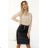 140-25 Business blouse with long sleeves and front ties - beige