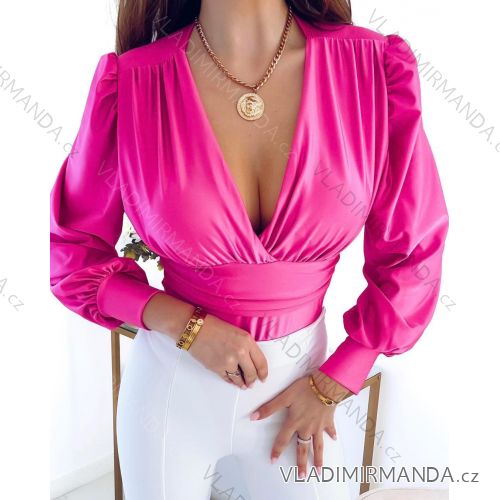 Body elegantný dlhý rukáv dámske (S/M/L ONE SIZE) TALIANSKA MÓDA IMWC25001