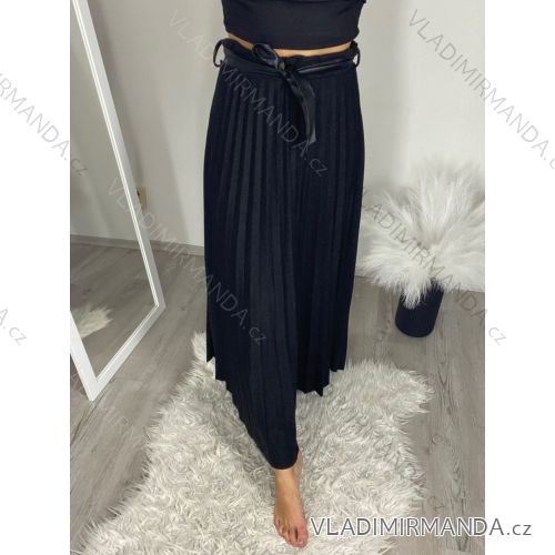 Sukně teplá dlouhá skládaná dámská (S/M/L ONE SIZE) ITALSKá MóDA IM323TARKA/DR -   Černá -   M/L