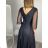 Šaty spoločenské elegantné 3/4 rukáv dámske (S/M/L ONE SIZE) TALIANSKA MODA IMS25KRISTA/DR S/M/L tmavo smaragdová