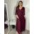 Šaty spoločenské elegantné 3/4 rukáv dámske (S/M/L ONE SIZE) TALIANSKA MODA IMS25KRISTA/DR S/M/L tmavo smaragdová