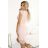 316-10 Lace dress with short sleeves and neckline - peach