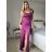 Elegant formal dress with straps for women (S / M ONE SIZE) ITALIAN FASHION IM321576 -   růžová fuchsiová -   S/M/L