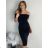 Šaty dlouhé společenské carmen dámské (S/M ONE SIZE) ITALSKÁ MÓDA IMPLP2490180085 Černá S/M/L