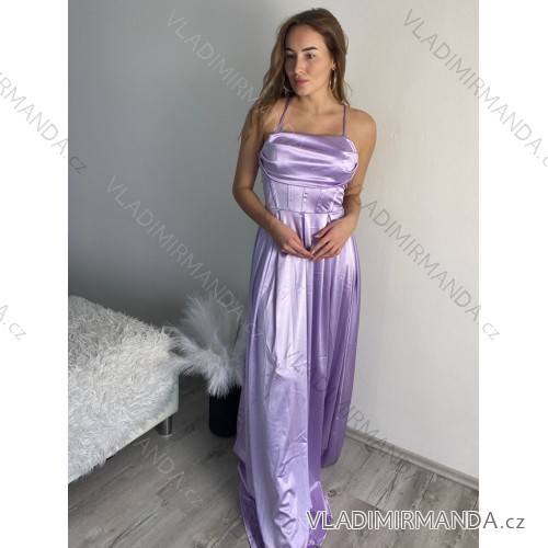 Women's Long Elegant Strapless Dress (S/M ONE SIZE) ITALIAN FASHION IMPBB24B23922 light purple S/M/L