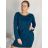 Šaty klasik dlouhý rukáv dámské (S/M/L ONE SIZE) ITALSKÁ MÓDA IMC24575/DR S/M/L modrá