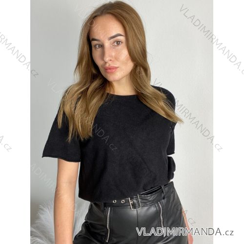 Sveter úpletový krátky rukáv dámsky (S/M/L ONE SIZE) TALIANSKA MÓDA IMC25BARBARA/DR