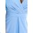 581-3 JENNIFER long dress with leg slit, sleeve and neckline - light blue