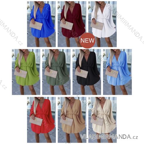 Šaty dlouhý rukáv dámské (S/M/L ONE SIZE) ITALSKÁ MÓDA IMWB25083