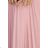 311-19 LILA Classic pleated dress with short sleeves and a belt - powder pink
