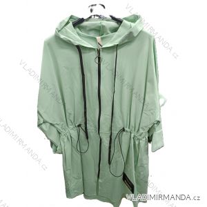 Bunda predĺžená slabá sťahovacia na zips s kapucňou dlhý rukáv dámska (S/M/L ONE SIZE) TALIANSKA MÓDA IMSM25053