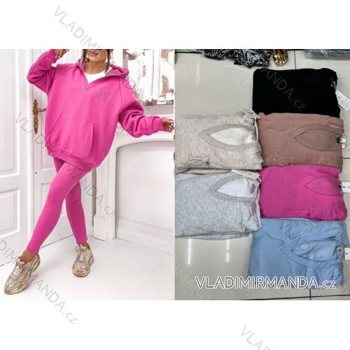 Souprava sportovní mikina dlouhý rukáv a legíny dlouhé dámské (S/M/L ONE SIZE) TURECKÁ MÓDA TMWM25088
