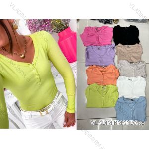 Tričko řádkové dlouhý rukáv dámské (S/M/L ONE SIZE) TURECKÁ MÓDA TMWM25089