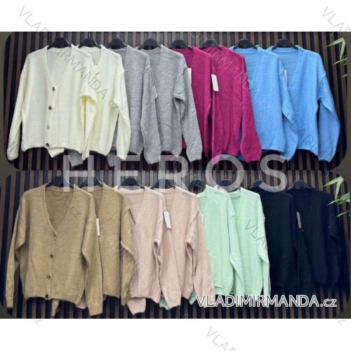 Svetr oversize slabý na knoflíky dlouhý rukáv dámský (S/M/L ONE SIZE) ITALSKÁ MÓDA IMWCH25123