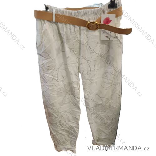 Kalhoty strečové s páskem dámské (S/M/L ONE SIZE) ITALSKÁ MÓDA IMSM25106