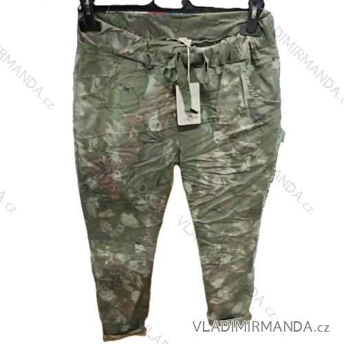 Kalhoty strečové s páskem dámské (S/M/L ONE SIZE) ITALSKÁ MÓDA IMSM25107