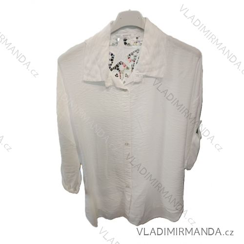 Košile klasik krajková dlouhý rukáv dámská (S/M/L ONE SIZE) ITALSKÁ MÓDA IMSM25112