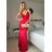 Šaty dlouhé společenské na ramínka dámské (S/M ONE SIZE) ITALSKÁ MÓDA IM425HELEN/DU -   Černá -   S/M