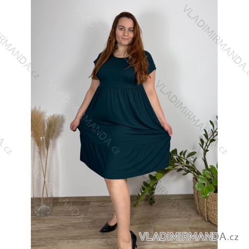Šaty oversize letní krátký rukáv dámské nadrozměr (44/46/48 ONE SIZE) ITALSKÁ MÓDA IM425022/DUR