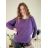 Svetr pletený dlouhý netopýří rukáv dámský (UNI S-L) TURECKÁ MÓDA TM922STAR fialová M/L