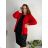 Elegant long sleeve women's jacket, oversized (48/50/52 ONE SIZE) ITALIAN FASHION IMD25513 48/50 red