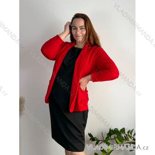 Elegant long sleeve women's jacket, oversized (48/50/52 ONE SIZE) ITALIAN FASHION IMD25513 48/50 red